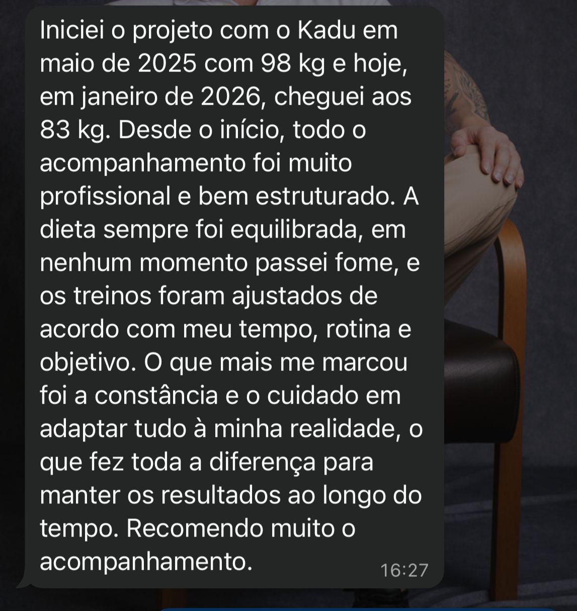 Depoimento de cliente satisfeito